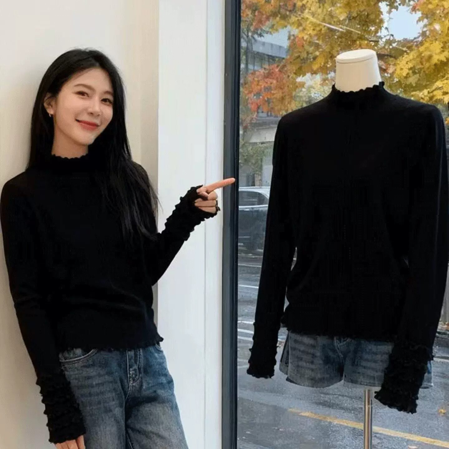 Women's Ribbed Stand Collar Knit Top 2026 Long Sleeve Slim Fit Pullover - Image 4