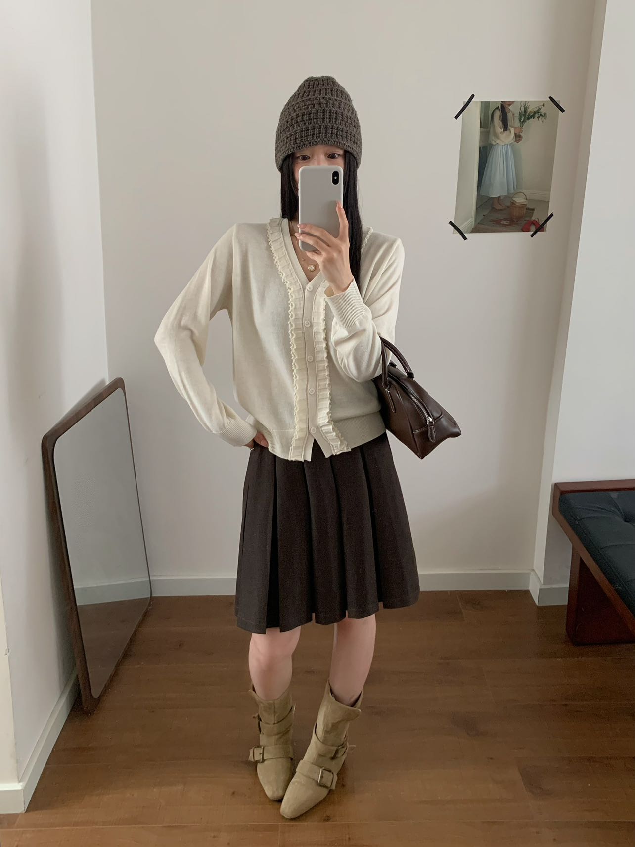 Women's Lace Knit Cardigan Sweater Korean Style Long Sleeve Pullover Top - Image 2